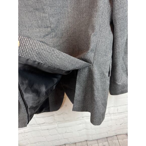 CALVIN KLEIN gray black check houndstooth 100% wool mens jacket blazer 42R NWOT - Picture 6 of 12